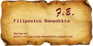 Filipovics Benedikta névjegykártya